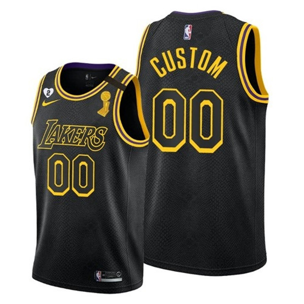 Los Angeles Lakers 2020 Customized Black NBA Finals Champions With Gigi ...