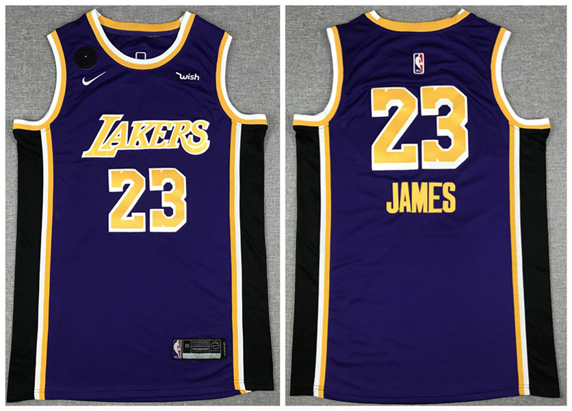 Men's Los Angeles Lakers #23 LeBron James 2020 Black City Edition With ...