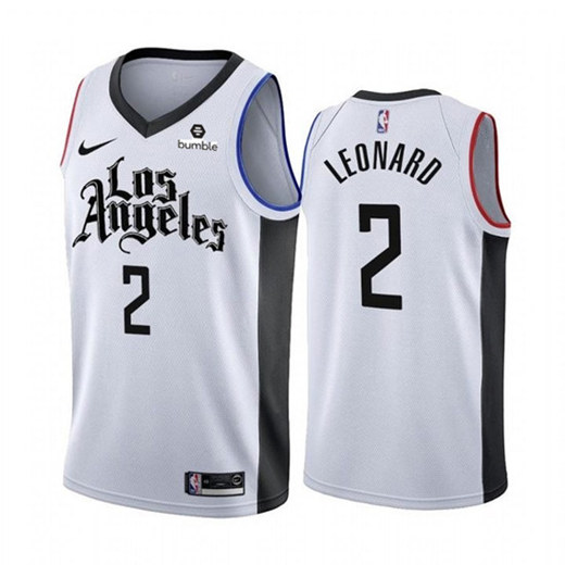 Men's Los Angeles Clippers #2 Kawhi Leonard White 2019 City Edition Stitched NBA Jersey