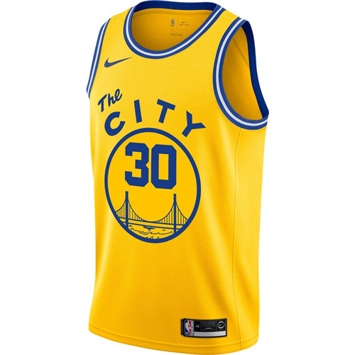 Men's Golden State Warriors #30 Stephen Curry Yellow 2019 City Edition ...
