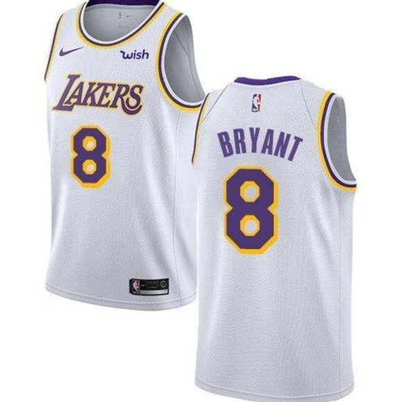 8 Kobe Bryant White Stitched NBA Jersey 