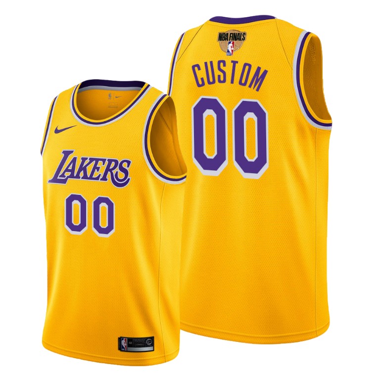 Men's Los Angeles Lakers Active Player 2020 Yellow Finals Bound Statement Edition Custom Stitched NBA Jersey