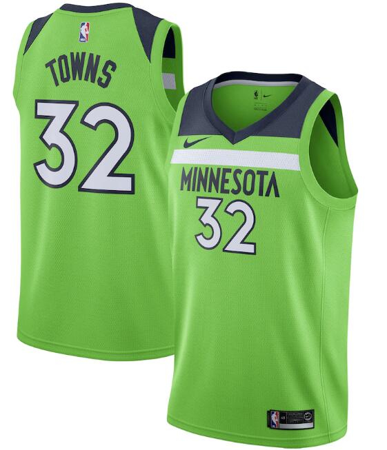Men's Minnesota Timberwolves Green #32 Karl-Anthony Towns Statement Edition Stitched NBA Jersey