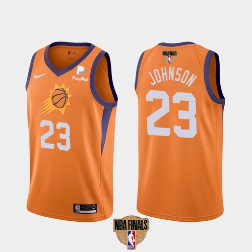 Men's Phoenix Suns #23 Cameron Johnson 2021 Orange Statement Finals ...