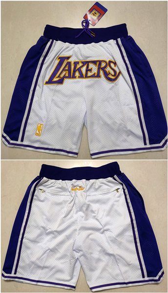 Men's Los Angeles Lakers White Shorts (Run Small) [NBA_Los_Angeles ...