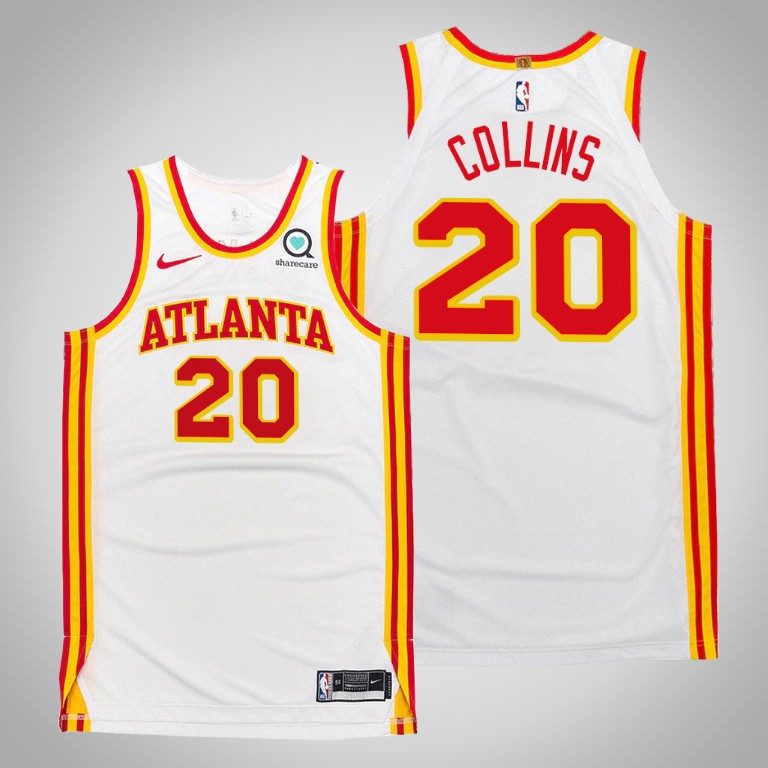 Men's Atlanta Hawks #20 John Collins 2020-21 White Stitched NBA Jersey
