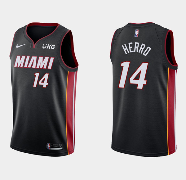 Men's Miami Heat #14 Tyler Herro City Edition Black Stitched NBA Jersey ...