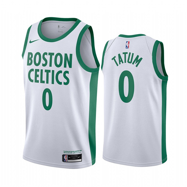 Men's Boston Celtics #0 Jayson Tatum White 2020-21 City Edition ...