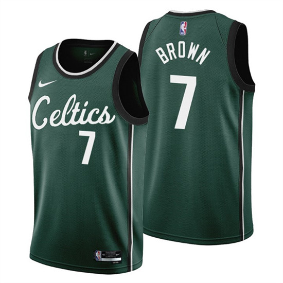 Men's Boston Celtics #7 Jaylen Brown 2022/23 Green City Edition ...