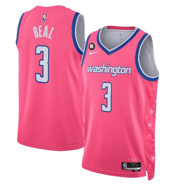 Men's Washington Wizards #3 Bradley Beal 2022/23 Pink Cherry Blossom ...
