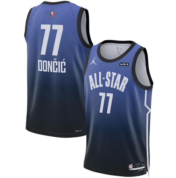 Men's 2023 All-Star #77 Luka Doncic Blue Game Swingman Stitched ...