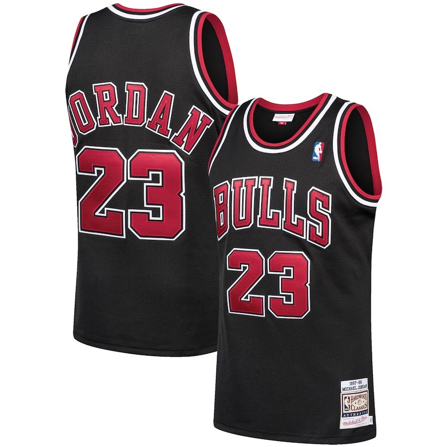 Men's Chicago Bulls #23 Michael Jordan Black 1997-98 Stitched NBA ...