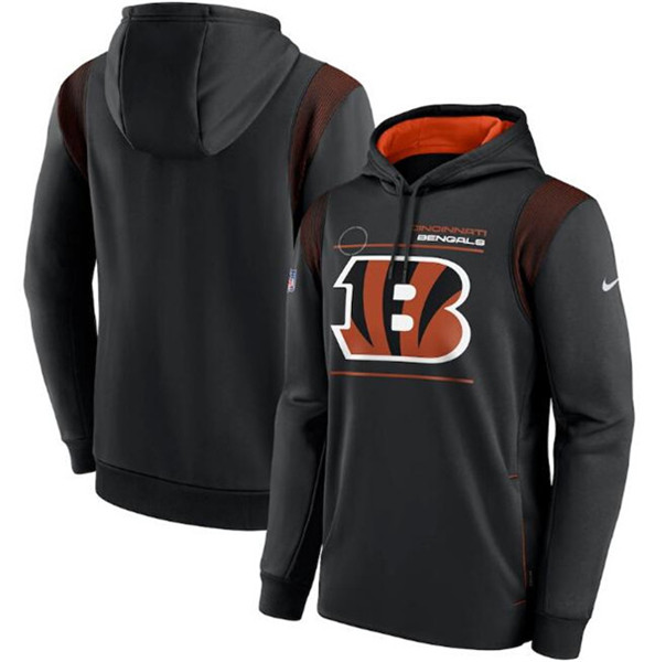 Men's Cincinnati Bengals 2021 Black Sideline Logo Performance Pullover ...