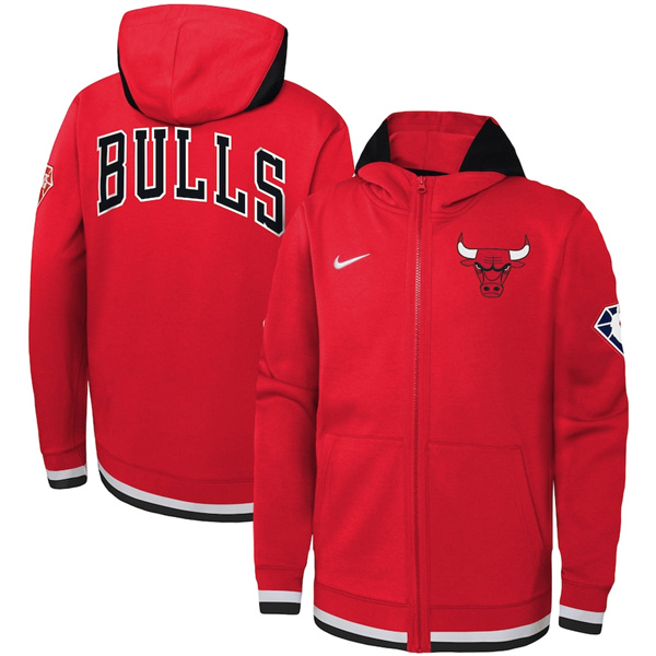 Men's Chicago Bulls Red 75th Anniversary Performance Showtime Full-Zip ...