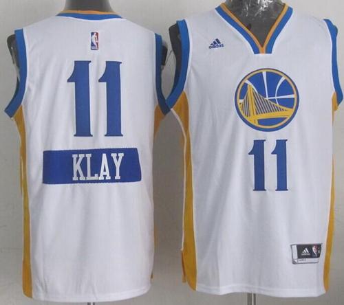 Warriors #11 Klay Thompson White 2014-15 Christmas Day Stitched NBA Jersey