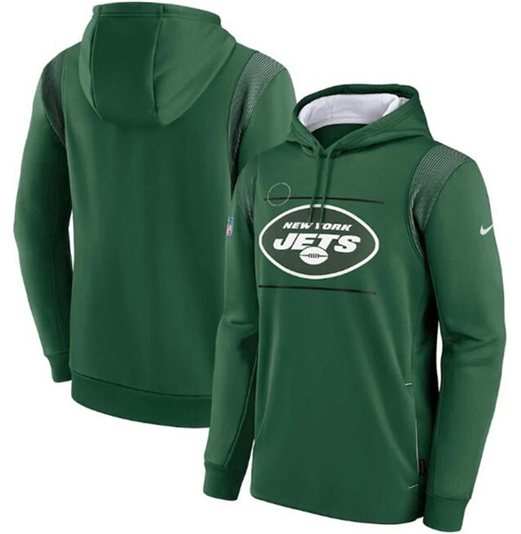 Men's New York Jets 2021 Green Sideline Logo Performance Pullover ...