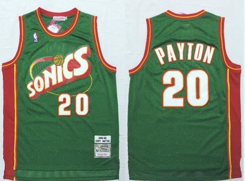 Mitchell And Ness Thunder #20 Gary Payton Green SuperSonics Stitched NBA Jersey