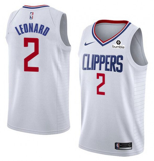 Men's Clippers #2 Kawhi Leonard White Stitched NBA Jersey