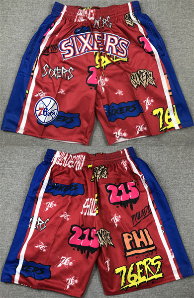 Men's Philadelphia 76ers Red Shorts (Run Small)