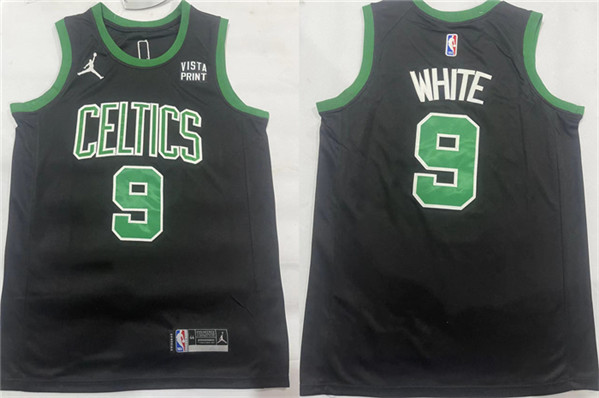 Men's Boston Celtics #9 Derrick White Black Statement Edition Stitched Basketball Jersey