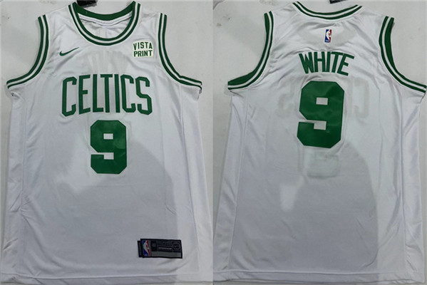 Men's Boston Celtics #9 Derrick White White Association Edition Stitched Basketball Jersey