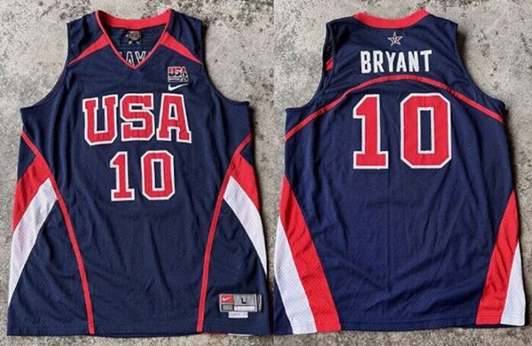 Men's USA Basketball #24 Kobe Bryant Navy Stitched Jersey