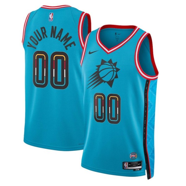 Men's Phoenix Suns Active Player Custom 2022-23 Blue City Edition Swingman Stitched Basketball Jersey