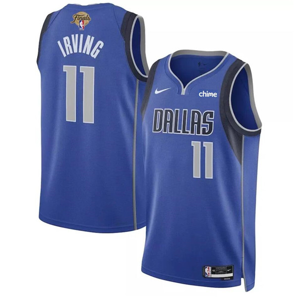 Men's Dallas Mavericks #11 Kyrie Irving Blue 2024 Finals Icon Edition Stitched Basketball Jersey