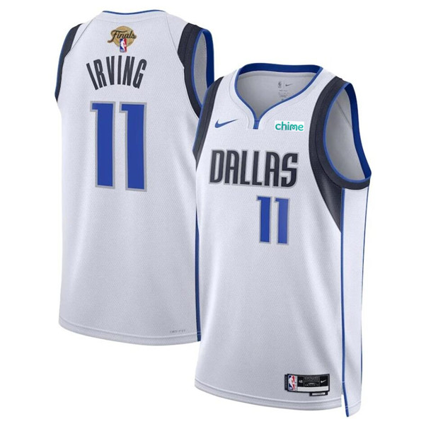 Men's Dallas Mavericks #11 Kyrie Irving White 2024 Finals Association Edition Stitched Basketball Jersey
