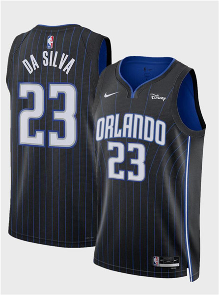 Men's Orlando Magic #23 Tristan da Silva Black 2024 Draft Icon Edition Stitched Basketball Jersey