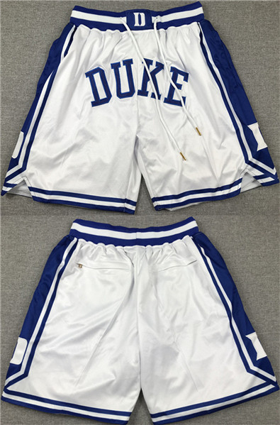 Men's Duke Blue Devils White Shorts (Run Small)