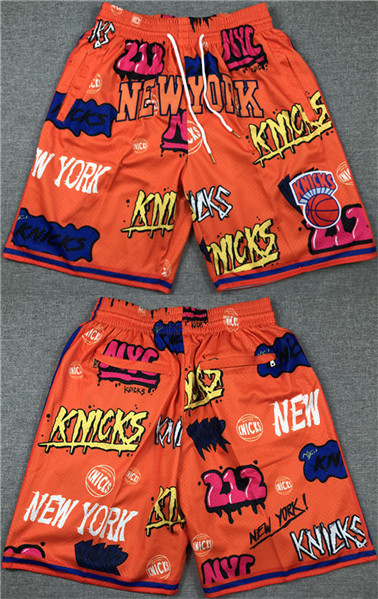 Men's New Yok Knicks Orange Shorts (Run Small)