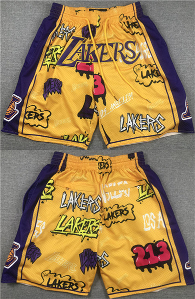 Los Angeles Lakers Yellow Shorts (Run Small)