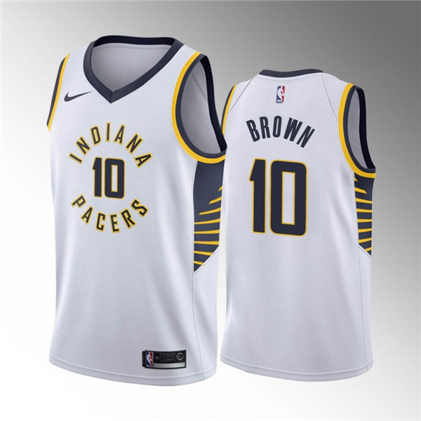 Men's Indiana Pacers #10 Kendall Brown White Icon Edition 75th ...