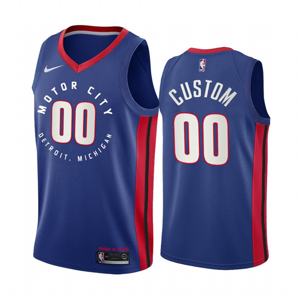 Detroit Pistons Customized Navy Motor City Edition 2020-21 Stitched NBA Jersey