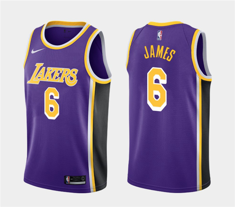 Men's Los Angeles Lakers #23 LeBron James 2020 Purple Finals Stitched ...