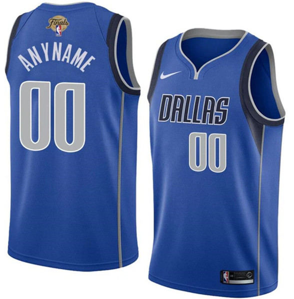 Men's Dallas Mavericks Active Player Custom Blue 2024 Finals Icon Edition Stitched Basketball Jersey