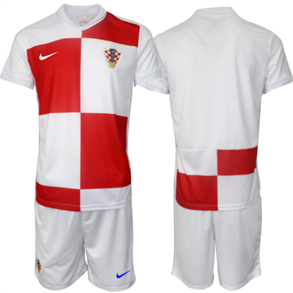 Men's Croatia UEFA Euro 2024 White/Red Home Soccer Jersey Suit
