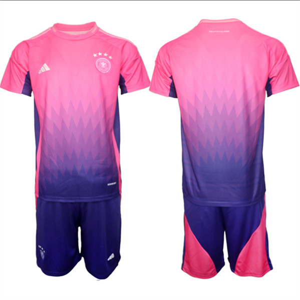 Men's Germany Custom Pink/Purple 2024-25 Away Soccer Jersey Suit
