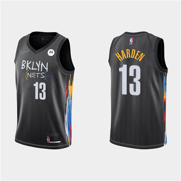 Men's Brooklyn Nets #13 James Harden 2020 Black City Edition Stitched NBA Jersey