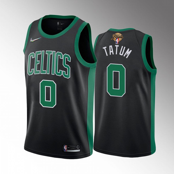 Men's Boston Celtics #0 Jayson Tatum 2022 Black Finals Stitched Jersey ...
