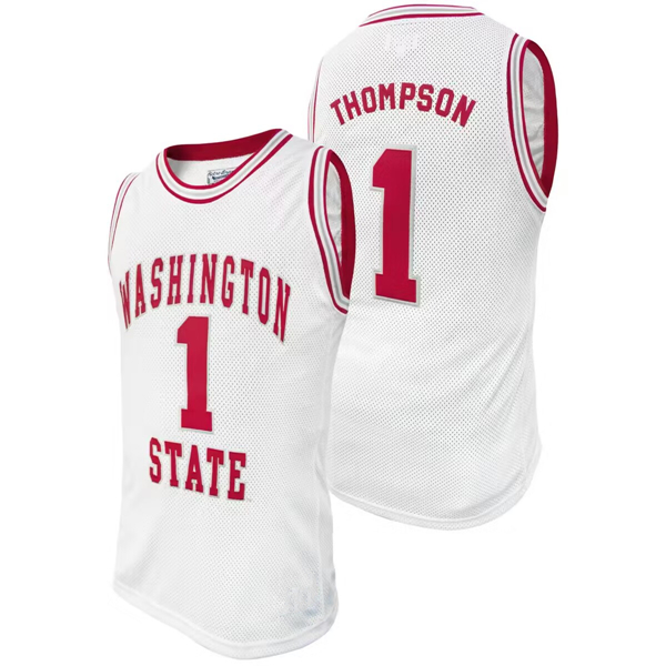 Men's Washington State University #1 Klay Thompson Throwback Stitched Jersey