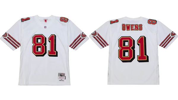 Men's San Francisco 49ers #81 Terrell Owens White 1996 Football Stitched Jersey