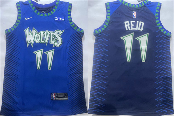 Men's Minnesota Timberwolves #11 Naz Reid Blue City Edition Stitched Jersey