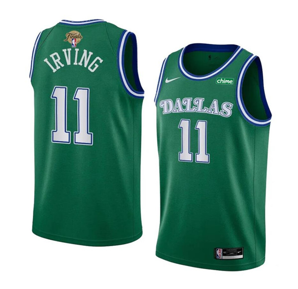 Men's Dallas Mavericks #11 Kyrie Irving Green 2024 Finals Classic Edition Stitched Basketball Jersey
