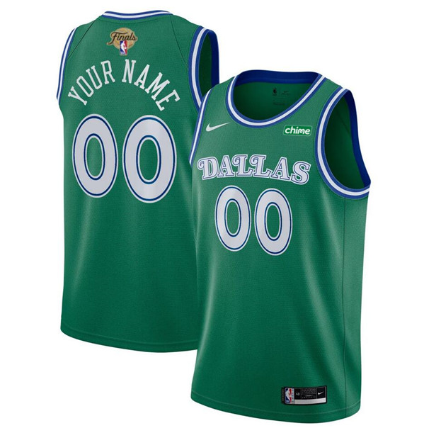 Men's Dallas Mavericks Active Player Custom Green 2024 Finals Classic Edition Stitched Basketball Jersey