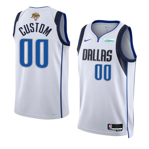 Men's Dallas Mavericks Active Player Custom White 2024 Finals Association Edition Stitched Basketball Jersey