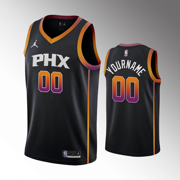 Men's Phoenix Suns Customized Black Stitched Jersey