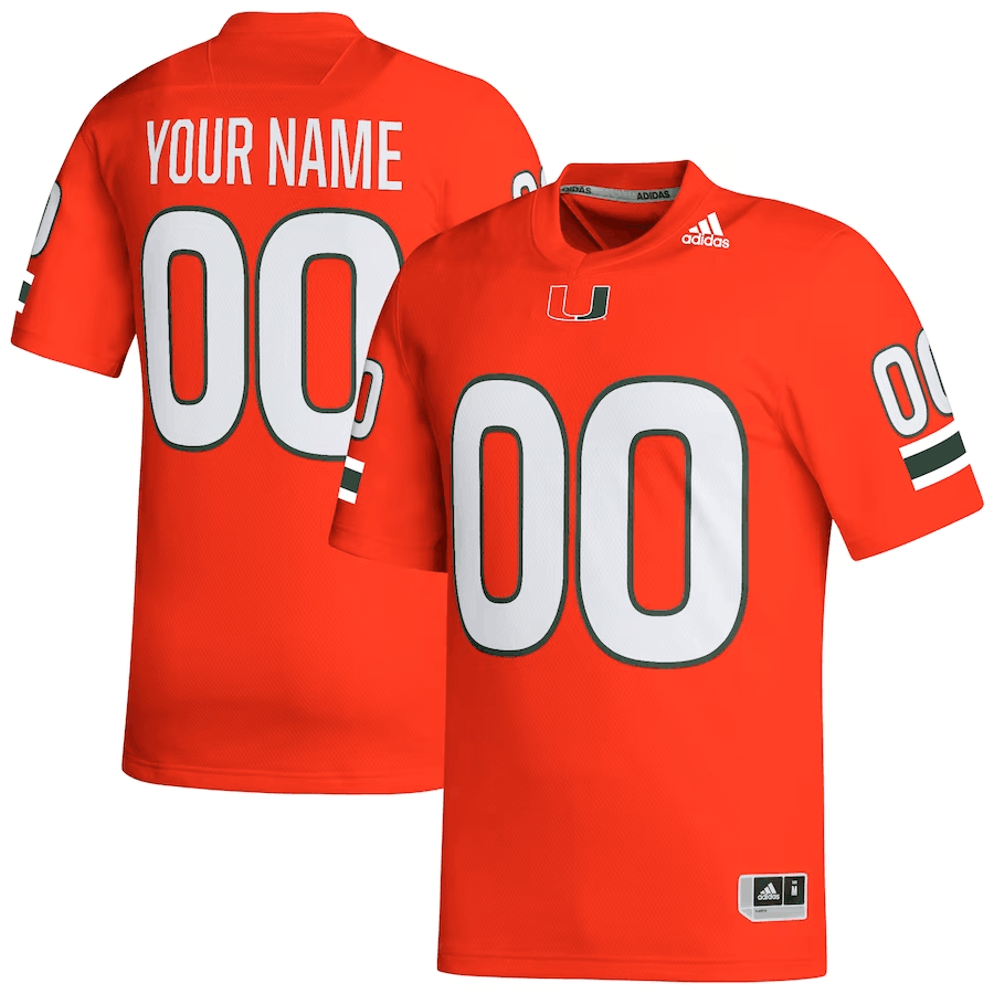 Men's Miami Hurricanes Customized Orange Stitched Football Jersey