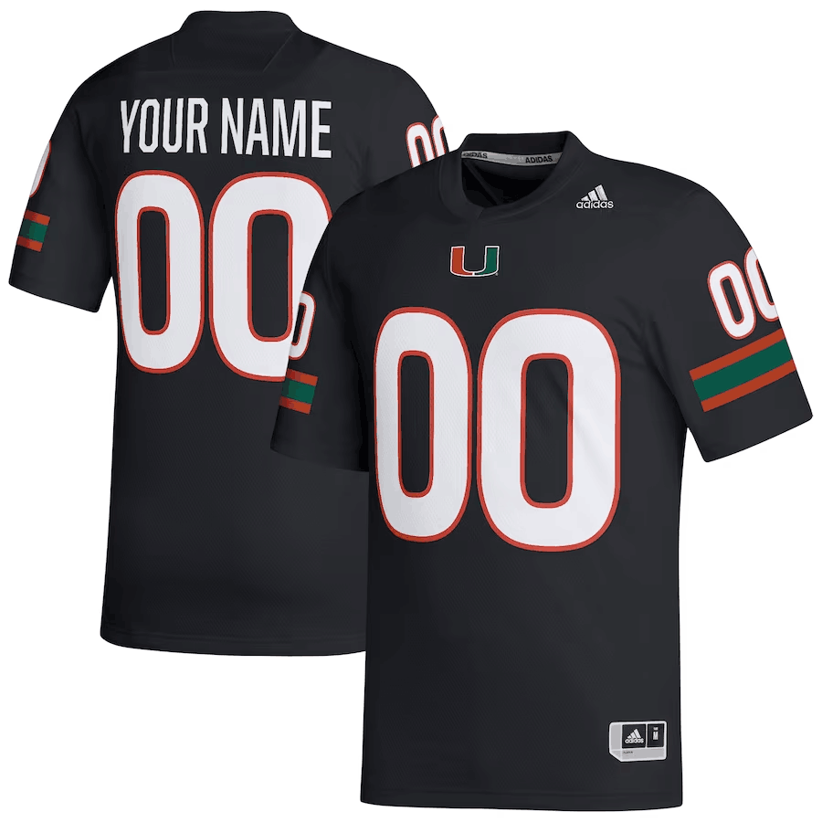 Men's Miami Hurricanes Customized Black Stitched Football Jerseys